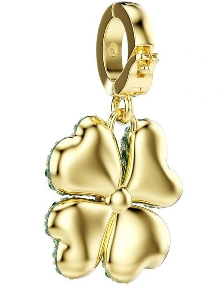 Idyllia Clover Gold-Tone Plated Charm in Green image 4