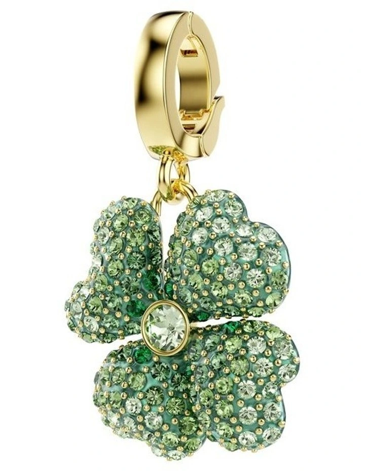 Idyllia Clover Gold-Tone Plated Charm in Green image 5