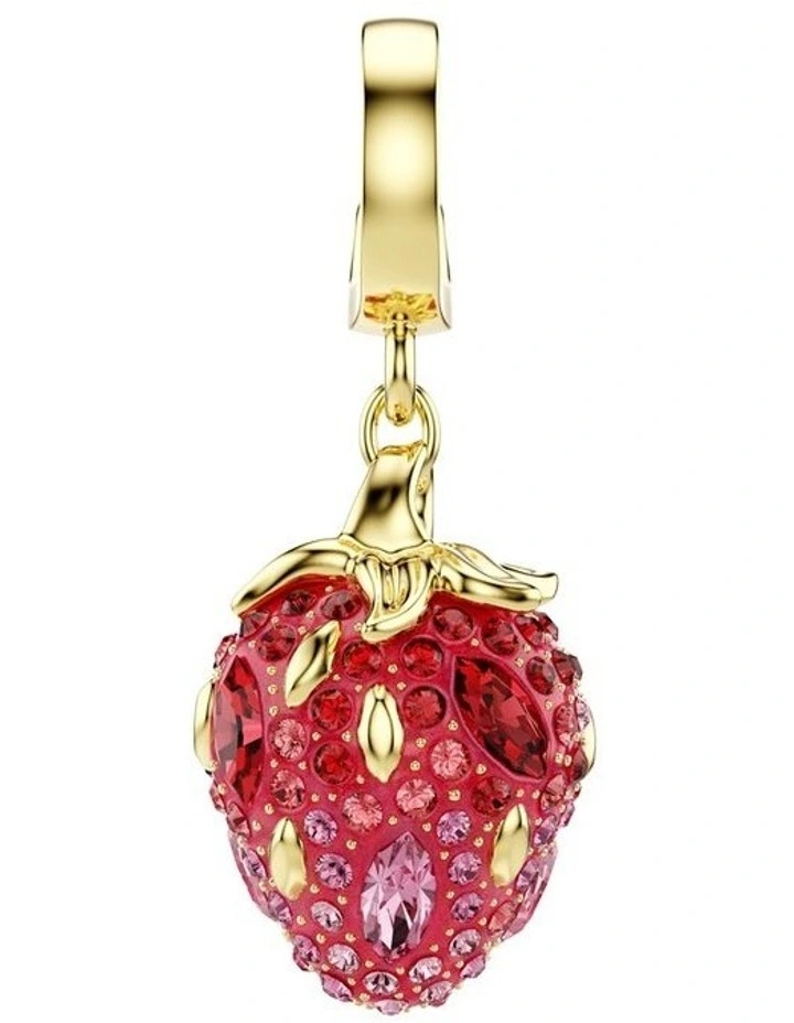 Idyllia Mixed Cuts Strawberry Gold-Tone Plated Charm in Red image 1