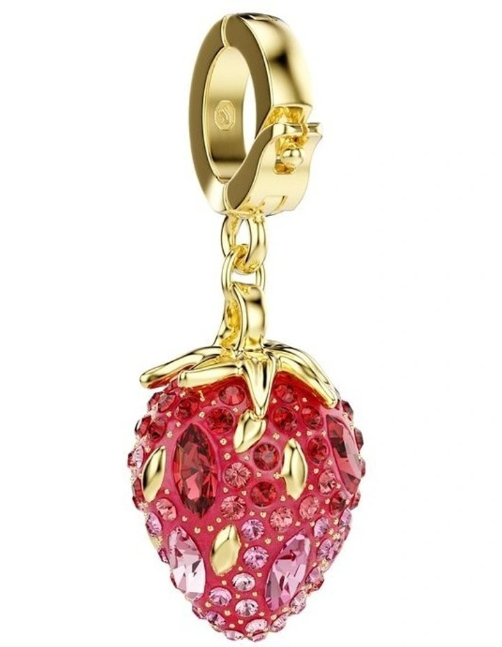 Idyllia Mixed Cuts Strawberry Gold-Tone Plated Charm in Red image 4