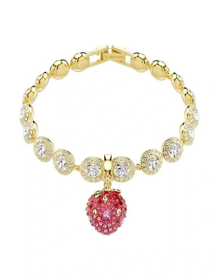 Idyllia Mixed Cuts Strawberry Gold-Tone Plated Charm in Red image 6