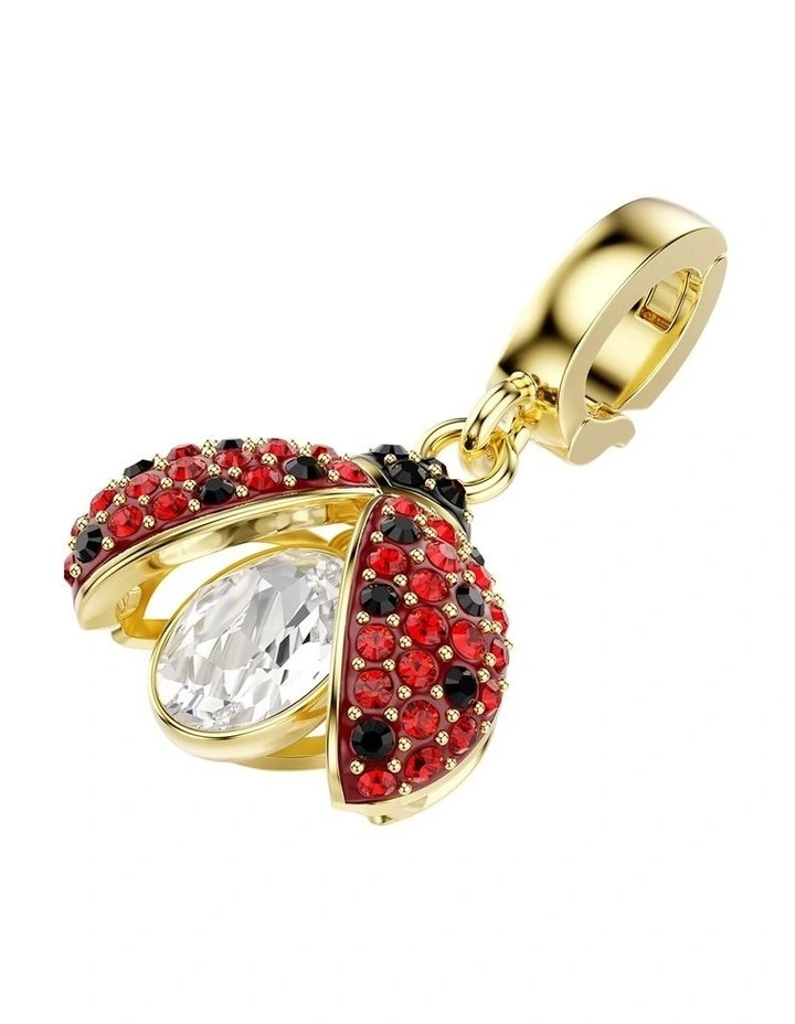 Idyllia Mixed Cuts Ladybug Gold-Tone Plated Charm in Red image 2