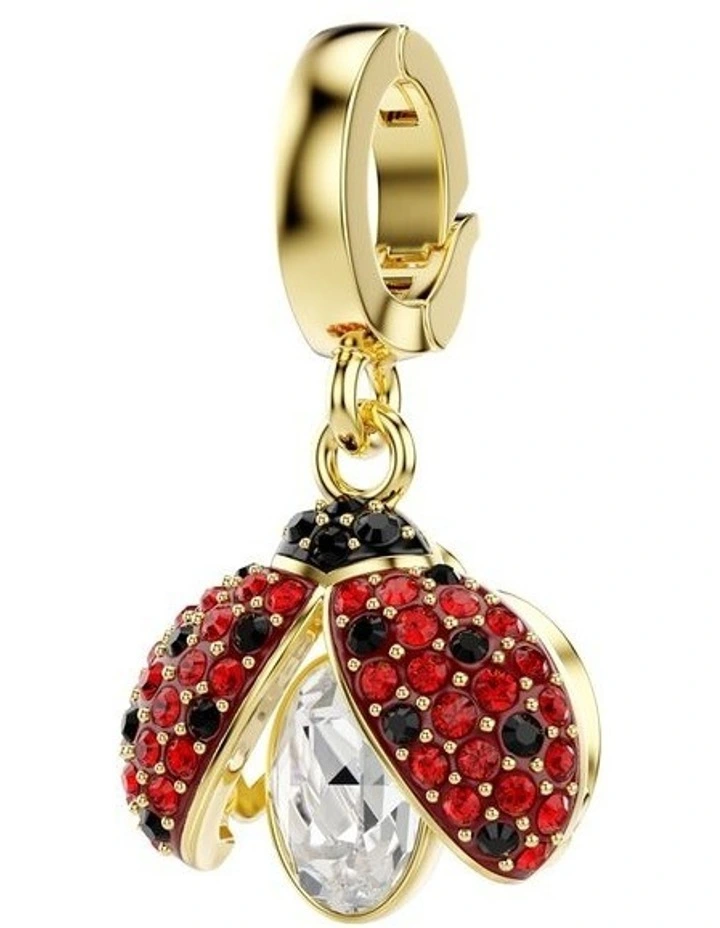 Idyllia Mixed Cuts Ladybug Gold-Tone Plated Charm in Red image 5