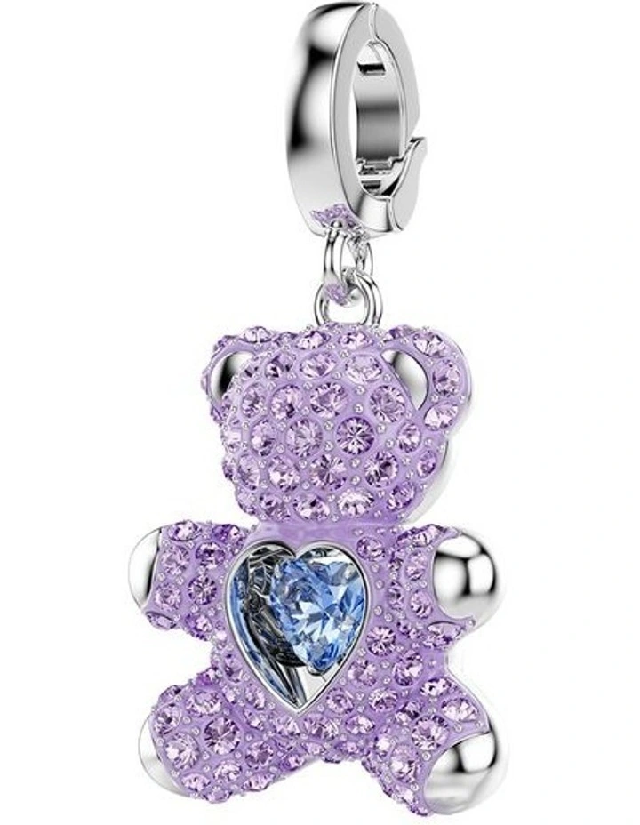 Idyllia Mixed Cuts Teddy Rhodium Plated Charm in Purple image 5