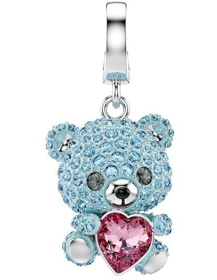 Idyllia Mixed Cuts Teddy Rhodium Plated Charm in Blue image 1