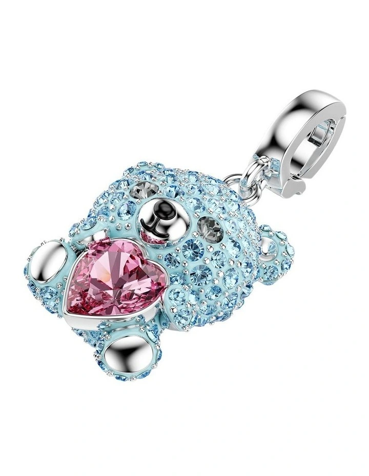 Idyllia Mixed Cuts Teddy Rhodium Plated Charm in Blue image 2