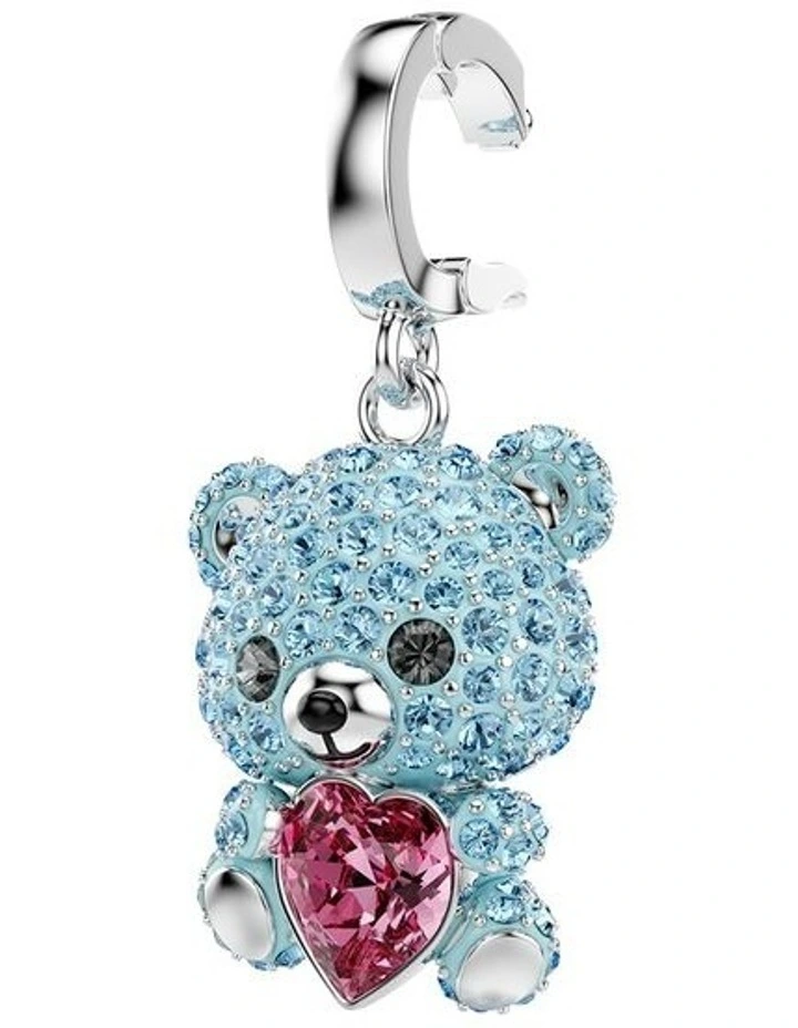 Idyllia Mixed Cuts Teddy Rhodium Plated Charm in Blue image 3