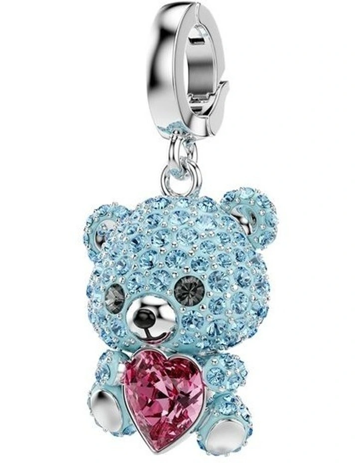 Idyllia Mixed Cuts Teddy Rhodium Plated Charm in Blue image 5
