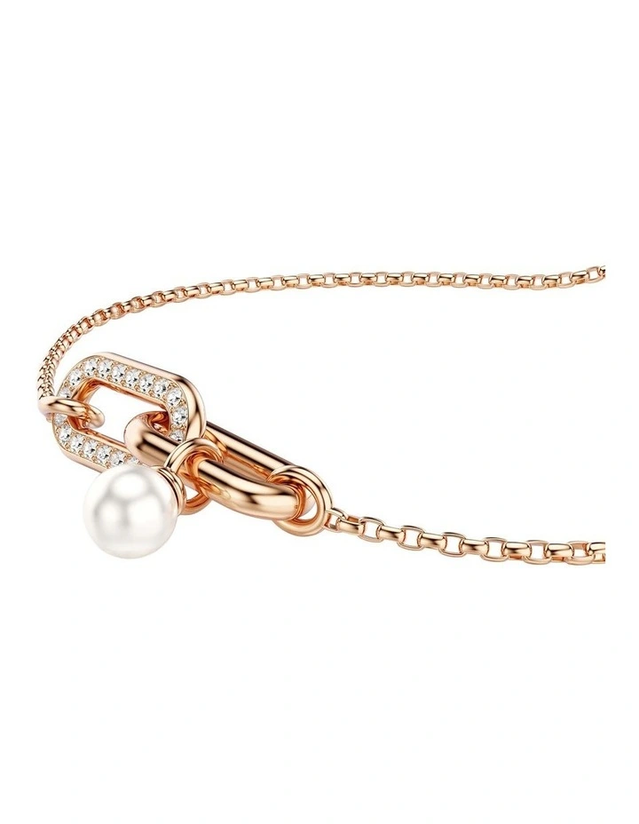 Constella Bracelet Crystal Pearl Round Cut 18K Rose Gold Finish in White image 2