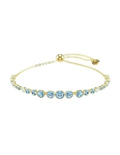Imber Bracelet Round Cut 18K Gold Finish in Blue