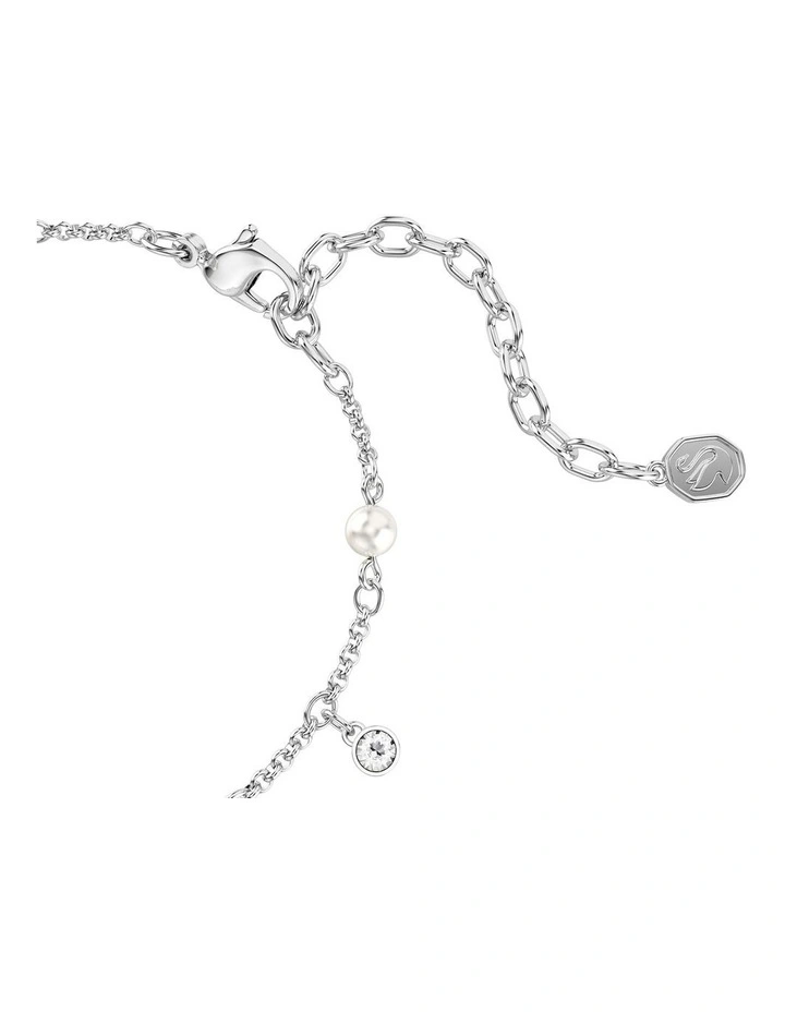 Imber Bracelet Crystal Pearl Round Cut Rhodium Plated in White image 3