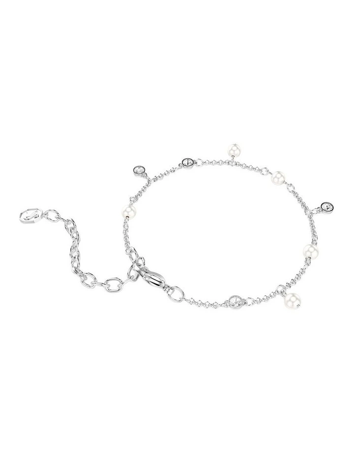 Imber Bracelet Crystal Pearl Round Cut Rhodium Plated in White image 4