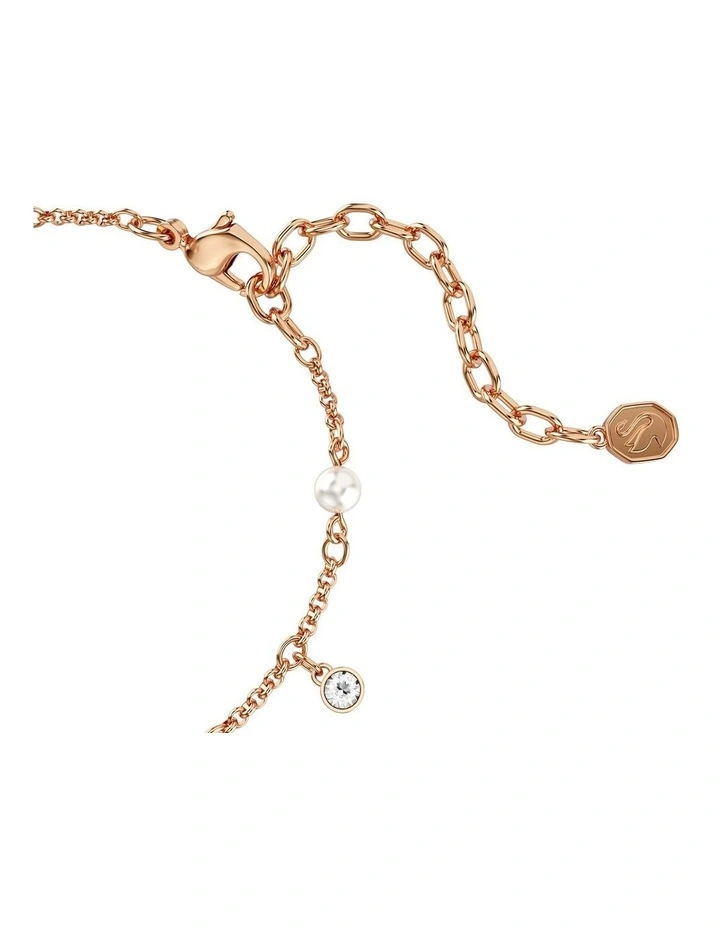 Imber Bracelet Crystal Pearl Round Cut 18K Rose Gold Finish in White image 3