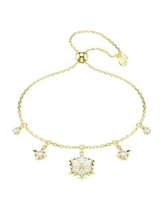 Magic Bracelet Mixed Cuts Snowflake 18K Gold Finish in White
