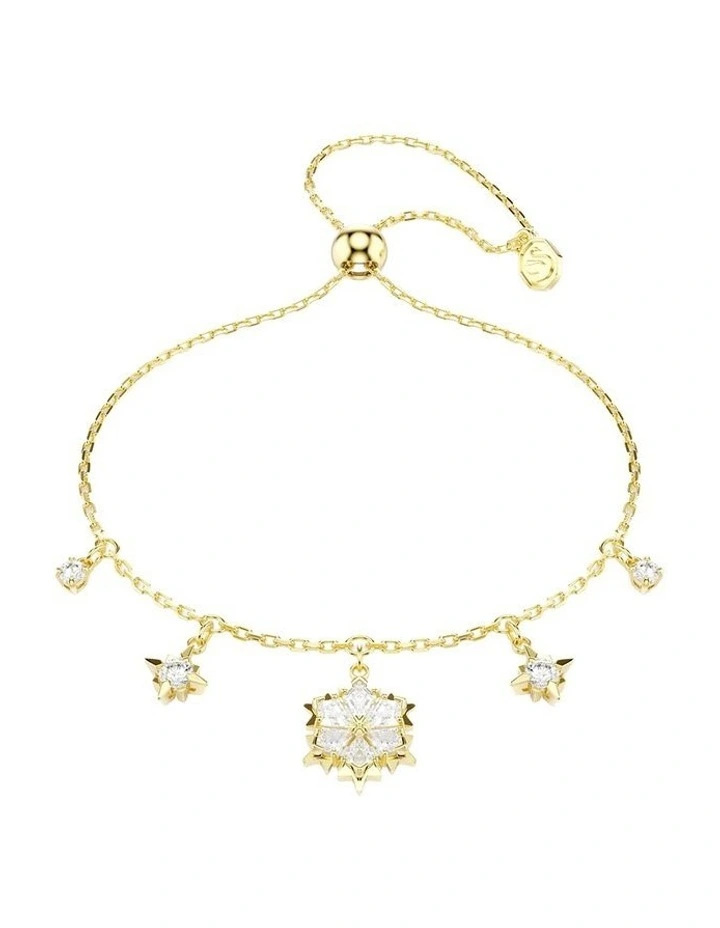 Magic Bracelet Mixed Cuts Snowflake 18K Gold Finish in White image 1