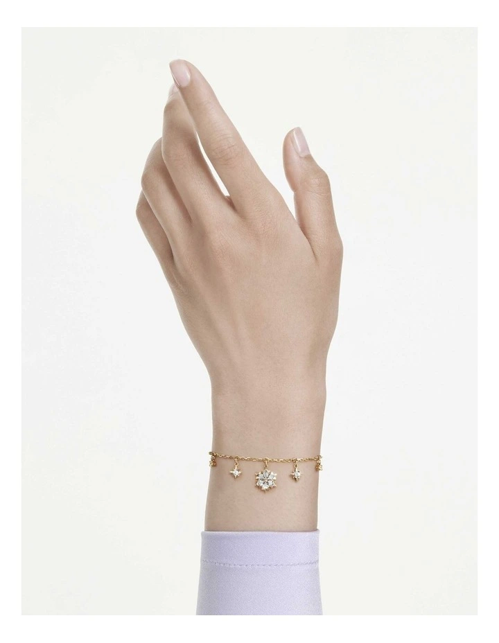 Magic Bracelet Mixed Cuts Snowflake 18K Gold Finish in White image 5