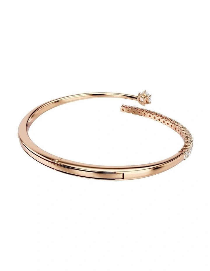 Matrix Bangle Round Cut 18K Rose Gold Finish in White image 4