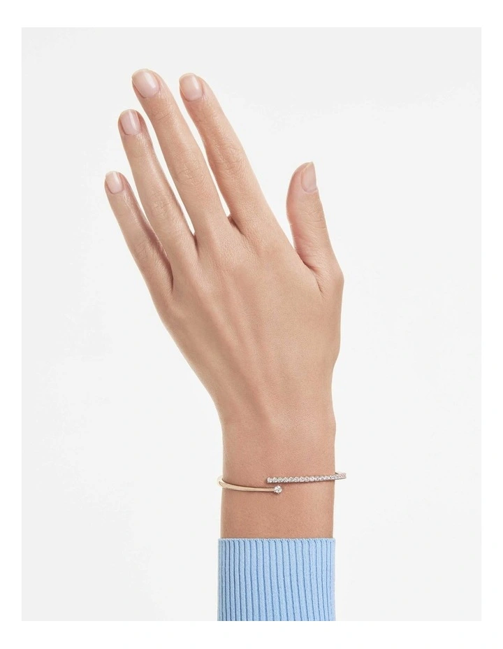 Matrix Bangle Round Cut 18K Rose Gold Finish in White image 5