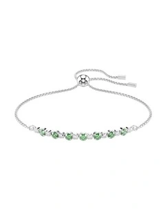 Matrix Bracelet Round Cut Rhodium Plated in Green