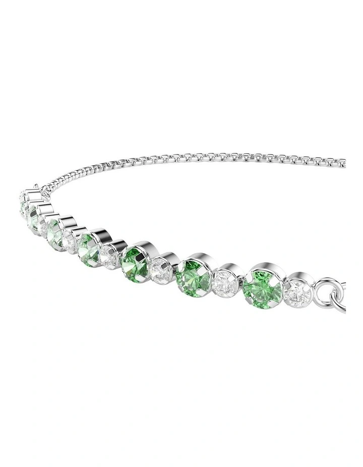 Matrix Bracelet Round Cut Rhodium Plated in Green image 2