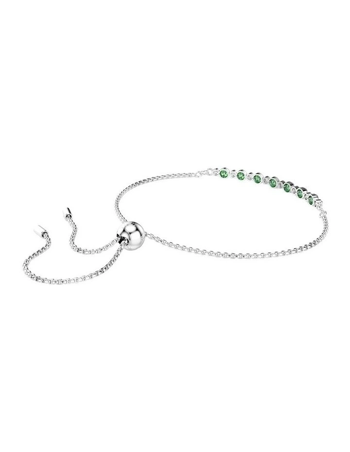 Matrix Bracelet Round Cut Rhodium Plated in Green image 4