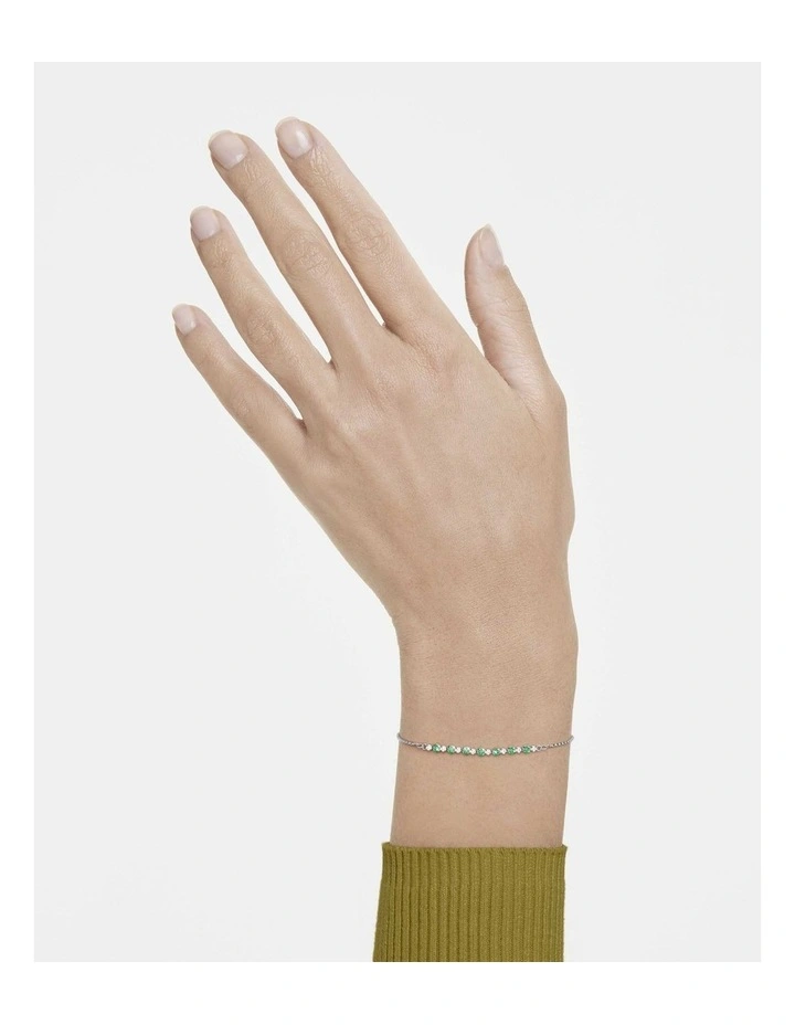 Matrix Bracelet Round Cut Rhodium Plated in Green image 5
