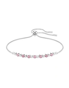 Matrix bracelet Round cut Rhodium plated in Pink