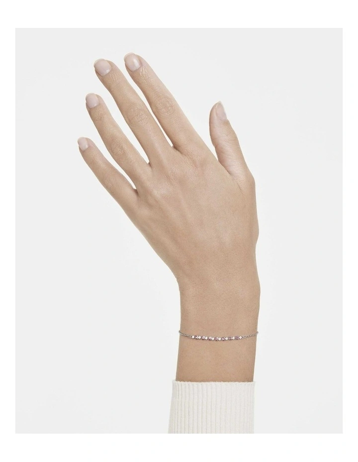 Matrix bracelet Round cut Rhodium plated in Pink image 5