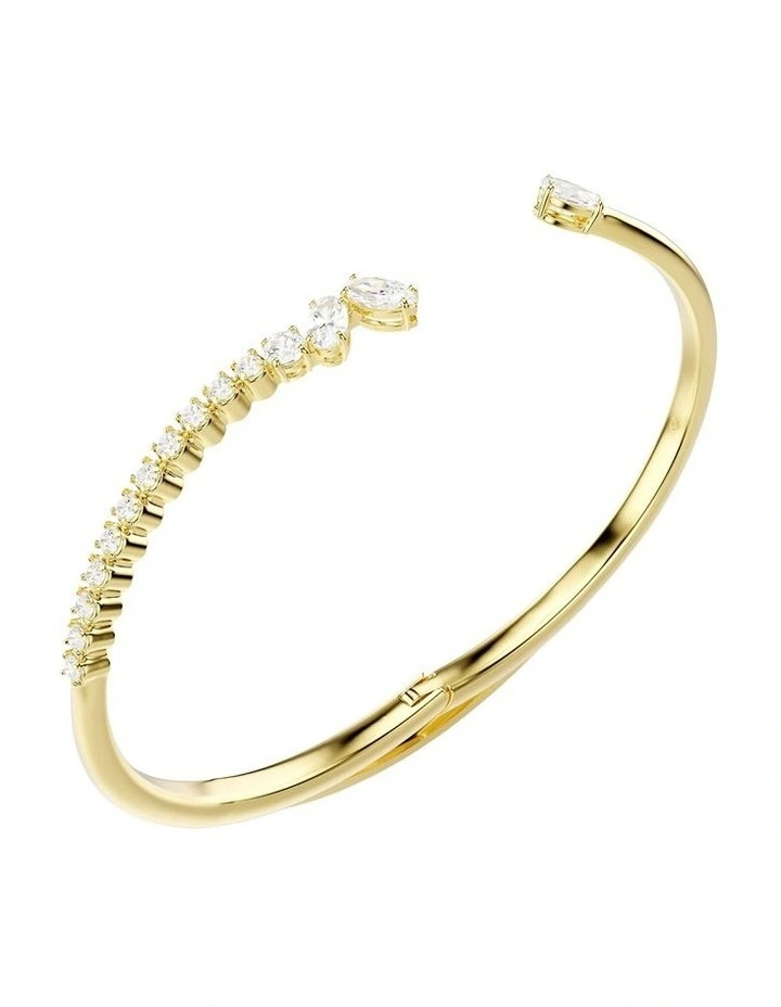 Mesmera bangle Mixed cuts 18K gold finish in White image 3