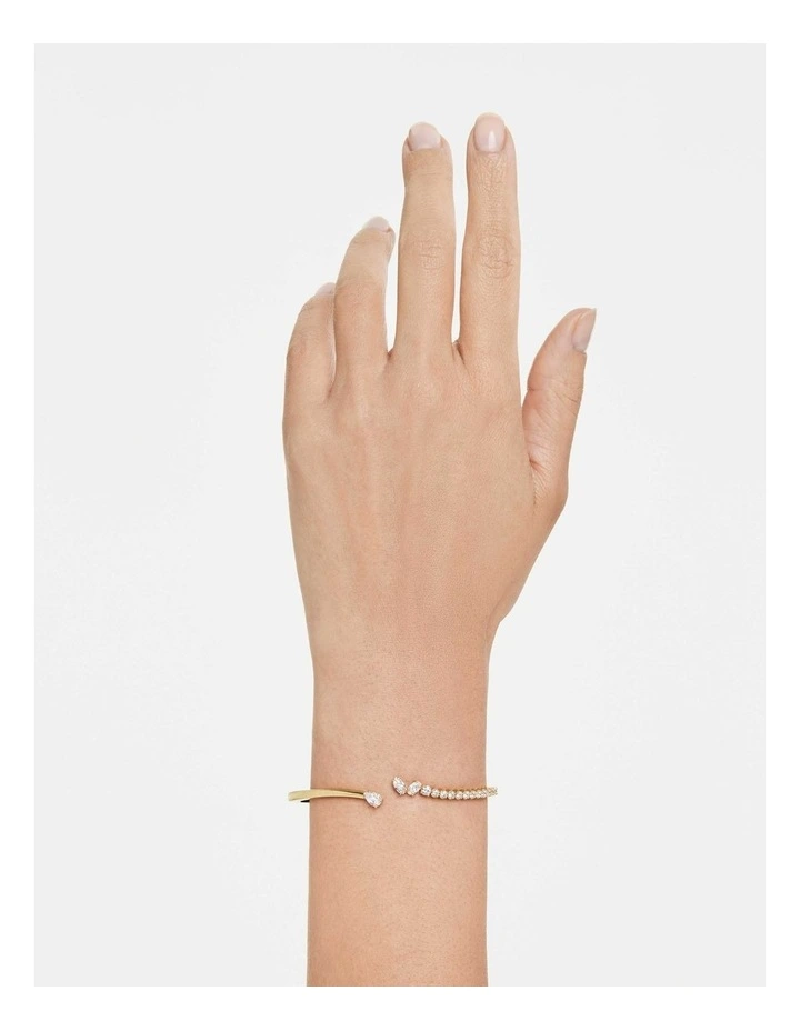 Mesmera bangle Mixed cuts 18K gold finish in White image 5