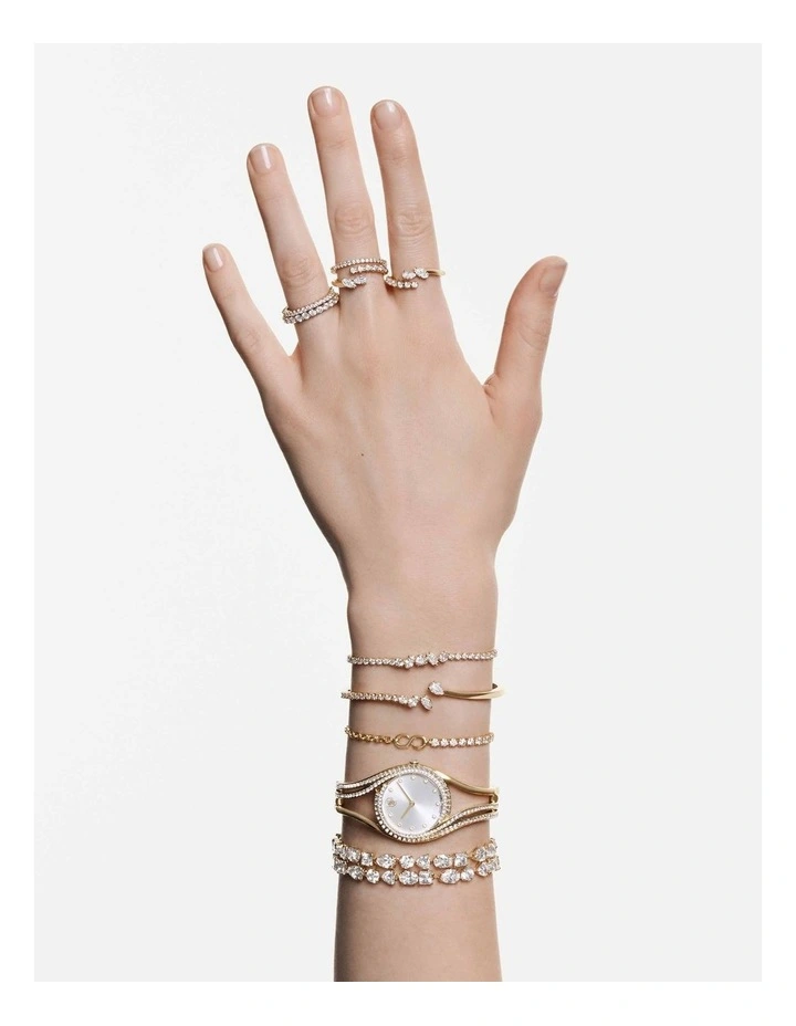 Mesmera bangle Mixed cuts 18K gold finish in White image 6