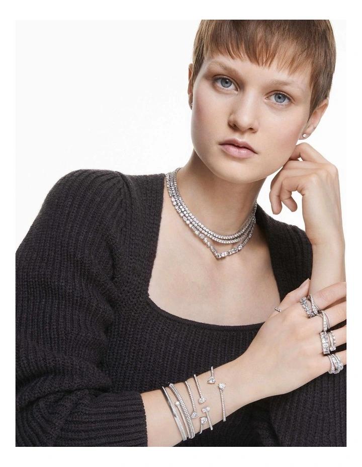 Mesmera bangle Heart Rhodium plated in White image 6