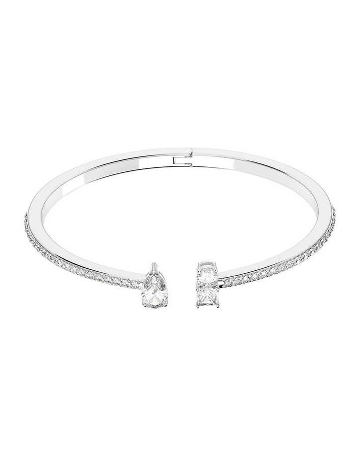 Mesmera cuff Mixed cuts Rhodium plated in White image 1