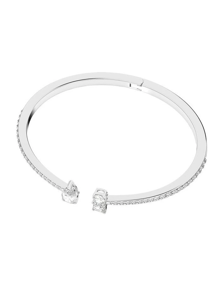 Mesmera cuff Mixed cuts Rhodium plated in White image 2