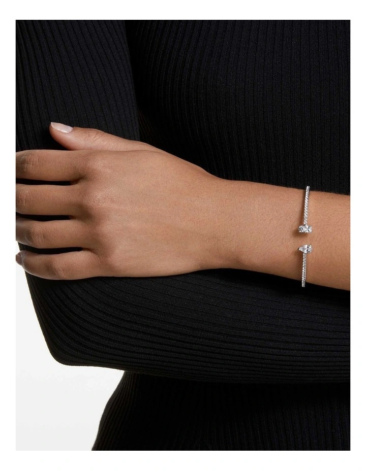 Mesmera cuff Mixed cuts Rhodium plated in White image 5
