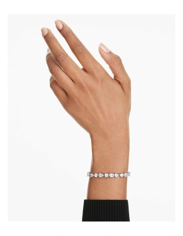 Mesmera bracelet Mixed cuts Rhodium plated in White image 5