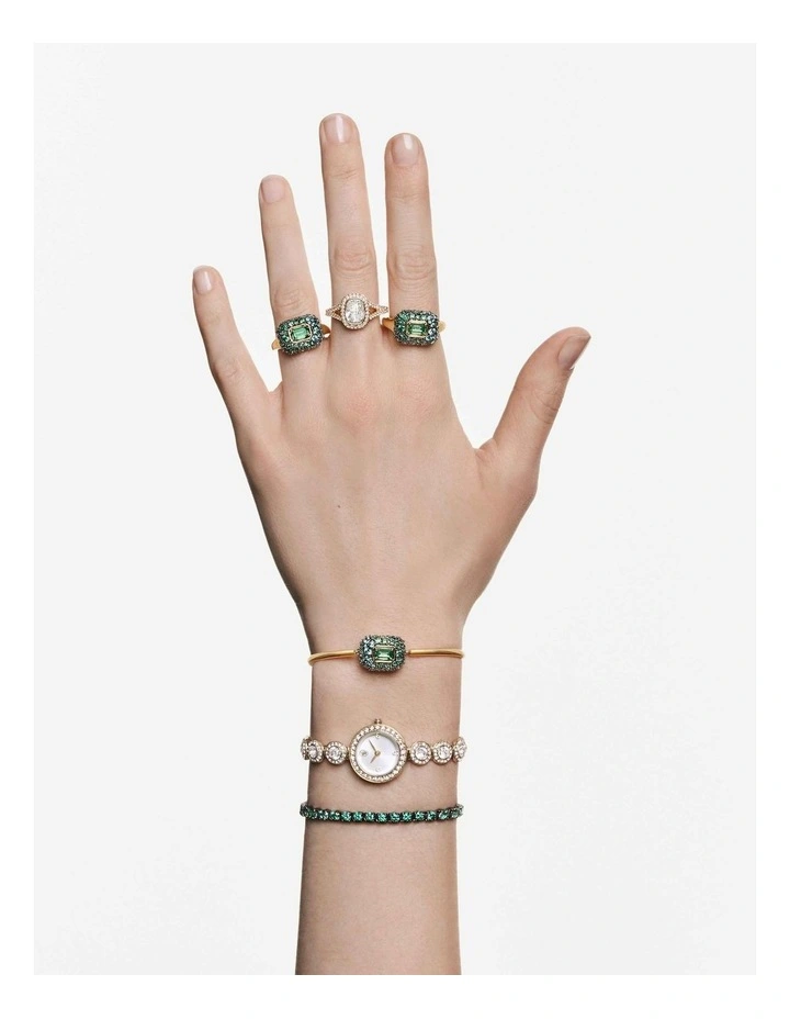 Sublima bangle Octagon cut 18K gold finish in Green image 7