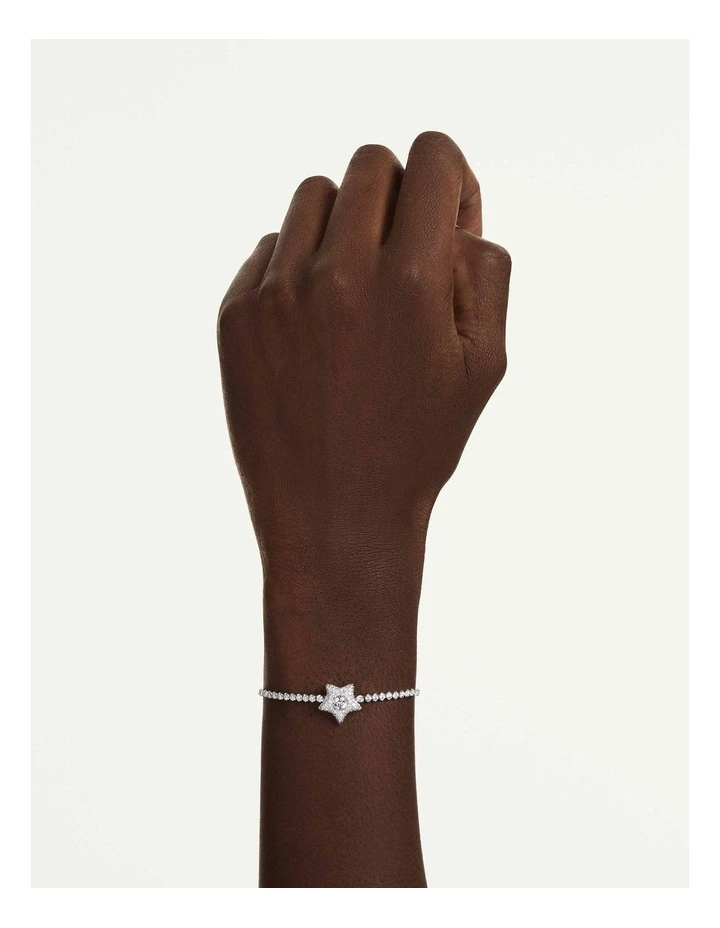 Sublima bracelet Round cut Star Rhodium plated in White image 5