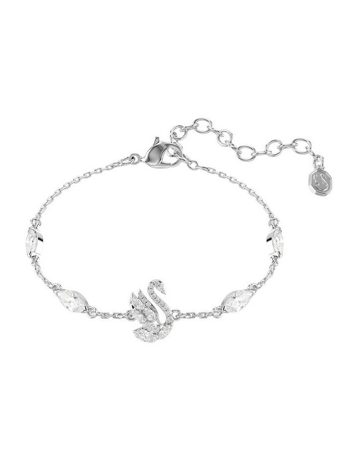 Swan bracelet Mixed cuts Swan Rhodium plated in White image 1