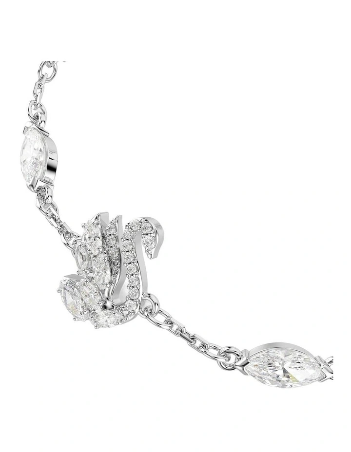 Swan bracelet Mixed cuts Swan Rhodium plated in White image 2