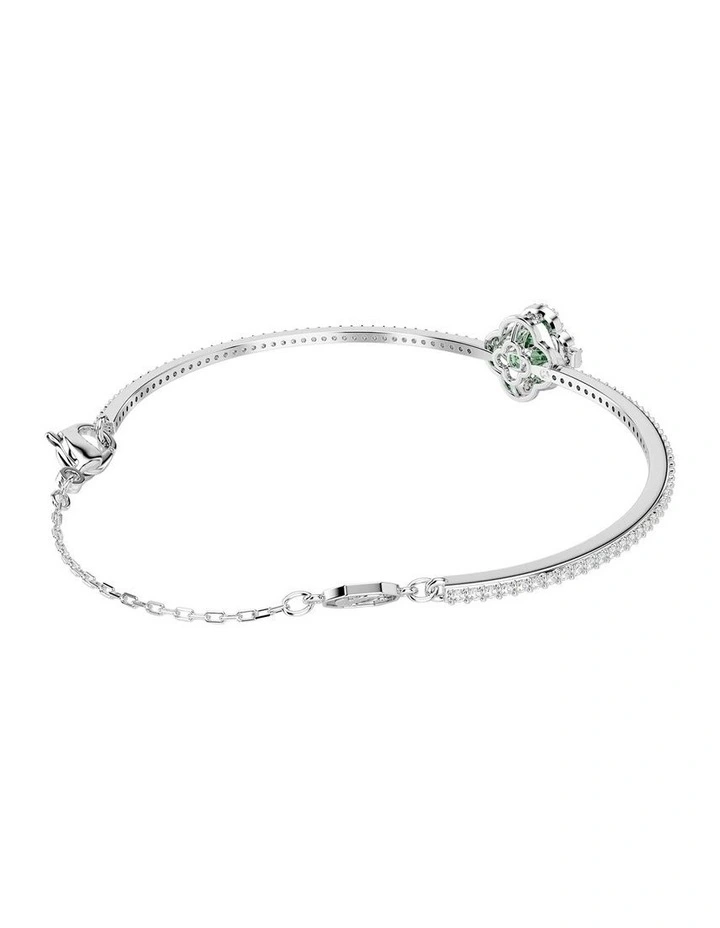 Una Angelic bangle Mixed cuts Rhodium plated in Green image 4