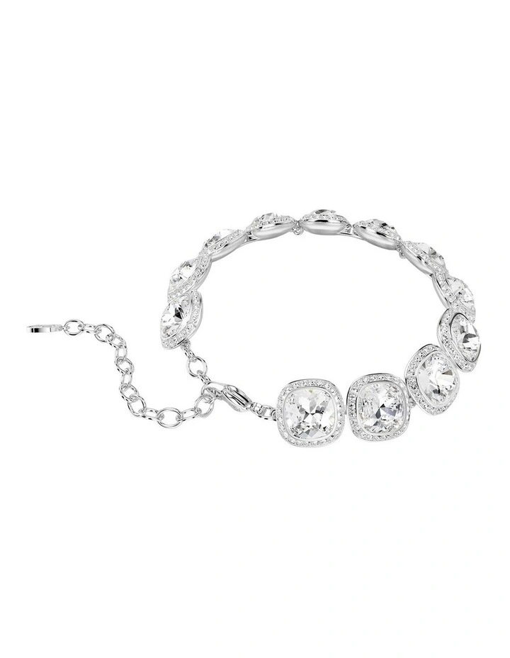 Una Angelic bracelet Cushion cut Rhodium plated in White image 4