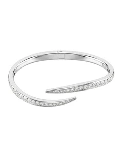Vienna bangle Round cut Swan Rhodium plated in White