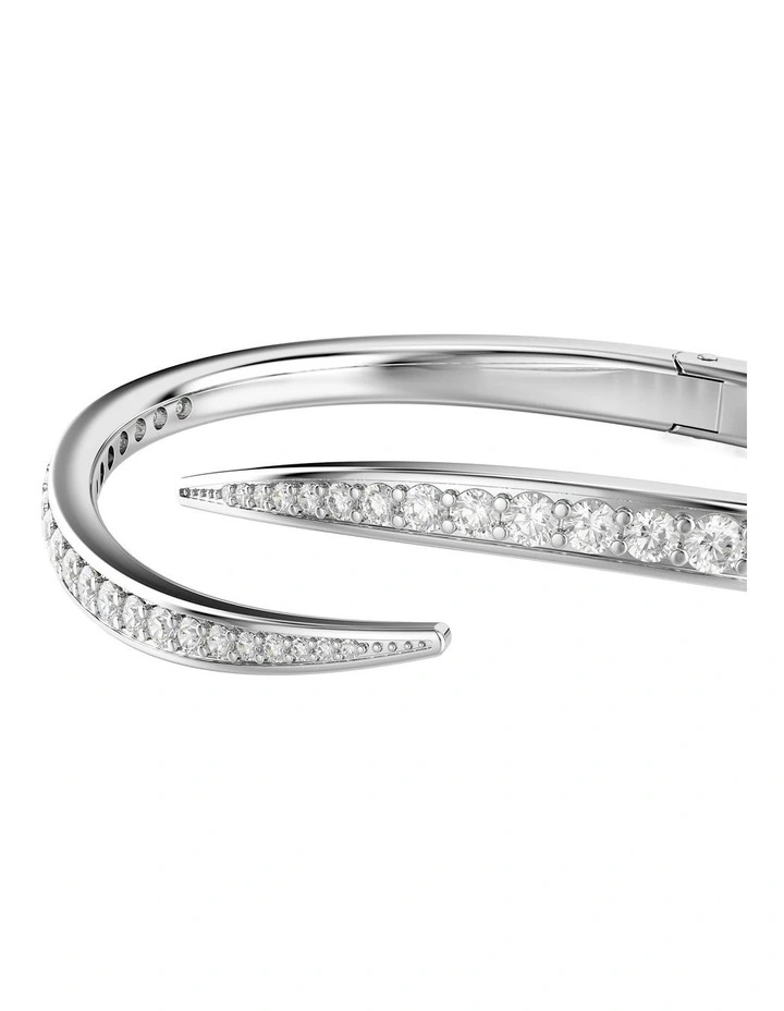 Vienna bangle Round cut Swan Rhodium plated in White image 2