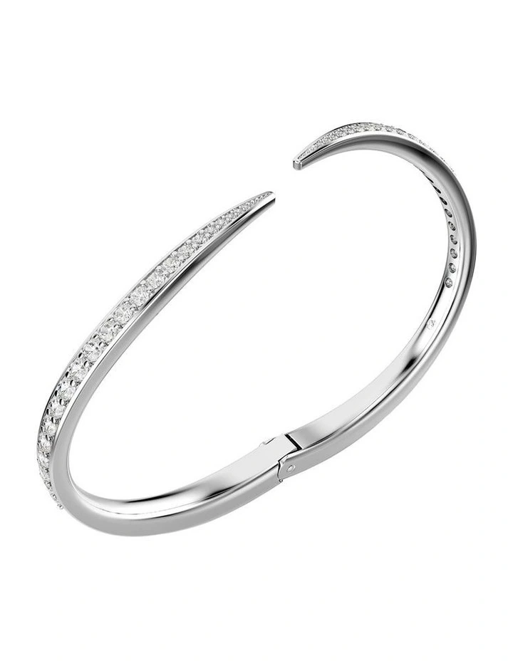 Vienna bangle Round cut Swan Rhodium plated in White image 3