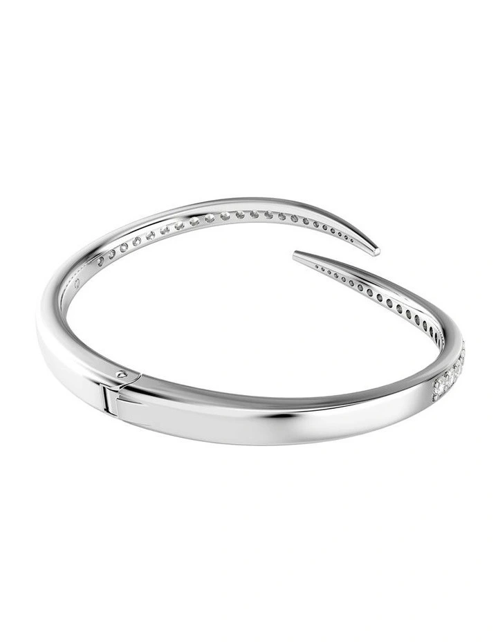 Vienna bangle Round cut Swan Rhodium plated in White image 4