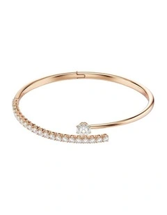 Matrix bangle Round cut 18K rose gold finish in White