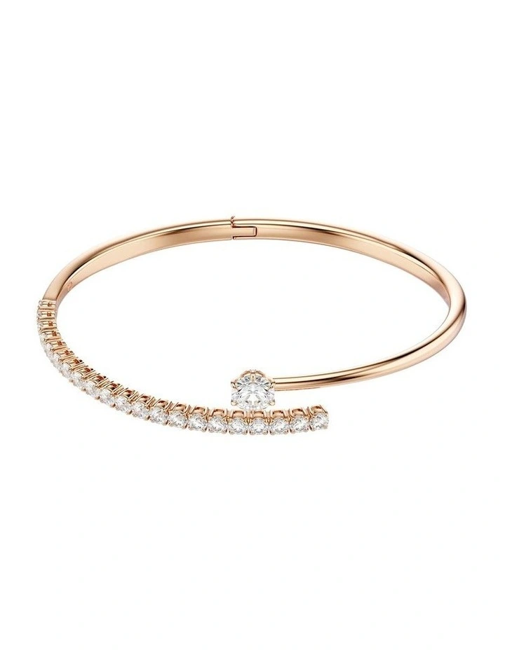 Matrix bangle Round cut 18K rose gold finish in White image 1