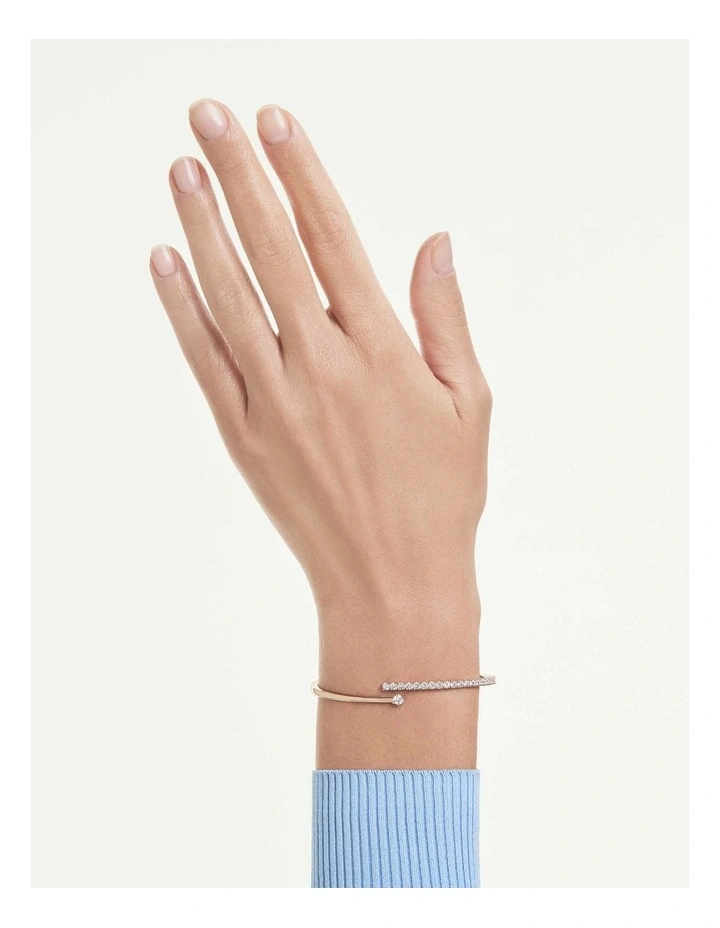 Matrix bangle Round cut 18K rose gold finish in White image 5