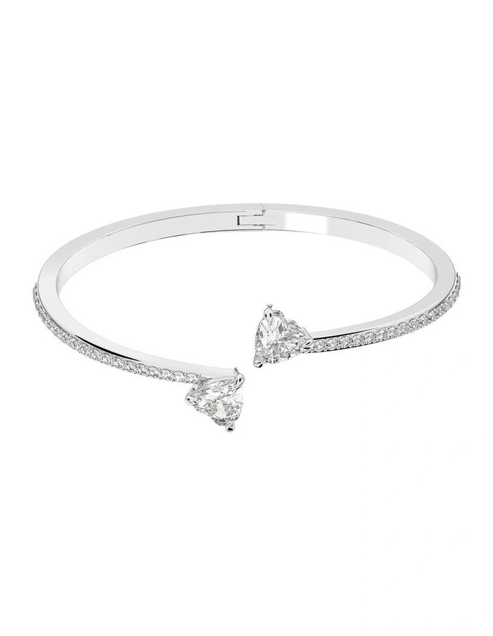 Mesmera bangle Heart Rhodium plated in White image 1